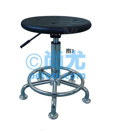 SKU:00249430,国产PU发泡带圈五星脚四孔圆面防静电圆椅的照片