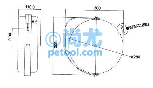 SKU:00245294,国产全封闭式自动回收气体软管卷轴的照片