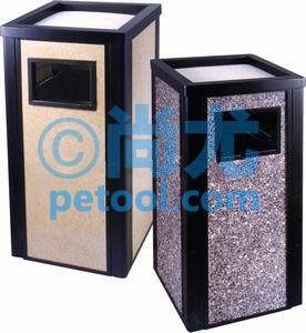 国产黑色边框方形大理石垃圾桶(L360*W360*H770mm)