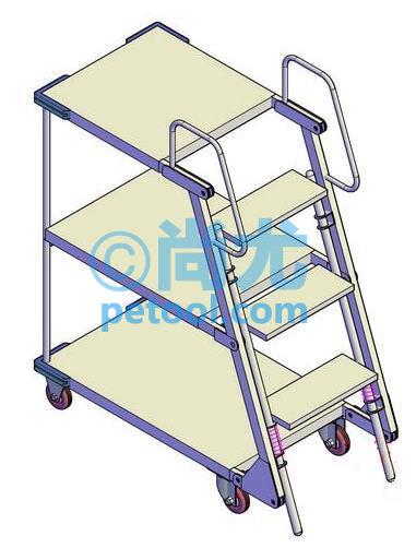 国产四轮可移动式登高梯(L1060*W530*H1040mm)