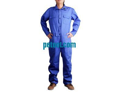 国产蓝色连体阻燃工作服 点击放大